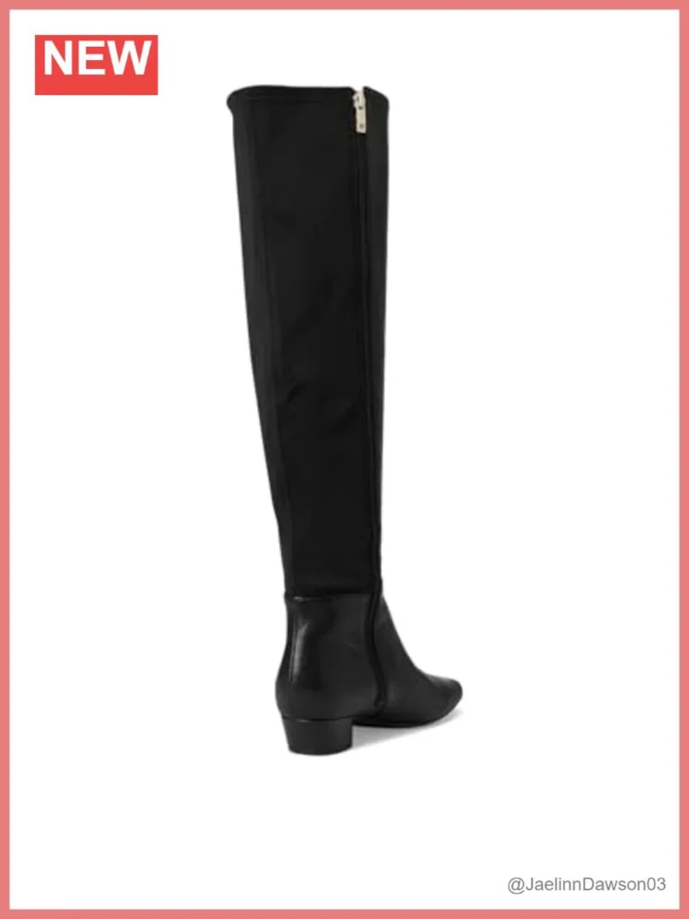 Naturalizer Reese Knee-High Boots Leather Neoprene Block Heel